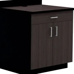 Safco 36"H Modular Break Room Two Doors/One Drawer/One Adjustable Shelf Base Cabinet, Asian Night/Black (1701AN)