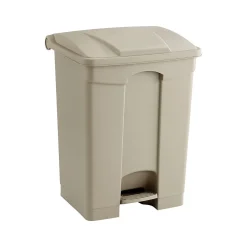 Safco Indoor Step Trash Can, Tan Plastic, 17 Gal. (9922TN)