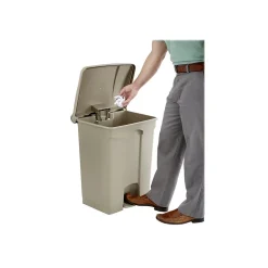 Safco Indoor Step Trash Can, Tan Plastic, 17 Gal. (9922TN)