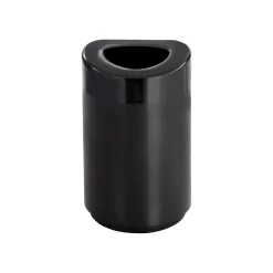 Safco Indoor Trash Can w/Lid, Black Steel, 30 Gal. (9920BL)