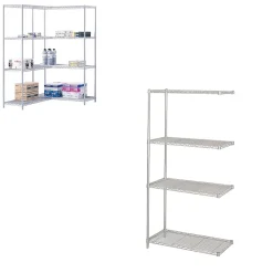 Safco Industrial 4-Shelf Metal Unit, 36", Metallic Gray (5286GR)