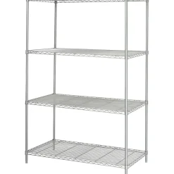 Safco Industrial 4-Shelf Metal Stand Alone, 48.03", Metallic Gray (5294GR)