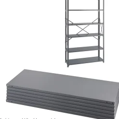 Safco Industrial 5-Shelf Powder-Coated Steel Mounted, 48", Gray (6253)