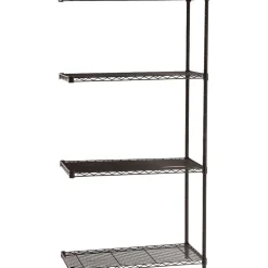 Safco Industrial 4-Shelf Wire Unit, 36", Black (5286BL)