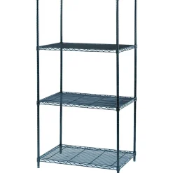 Safco Industrial 4-Shelf Wire Stand Alone, 36", Black (5288BL)