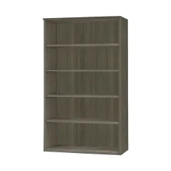 Safco Medina Bookcase, Gray Steel, 5 Shelf, 68"H