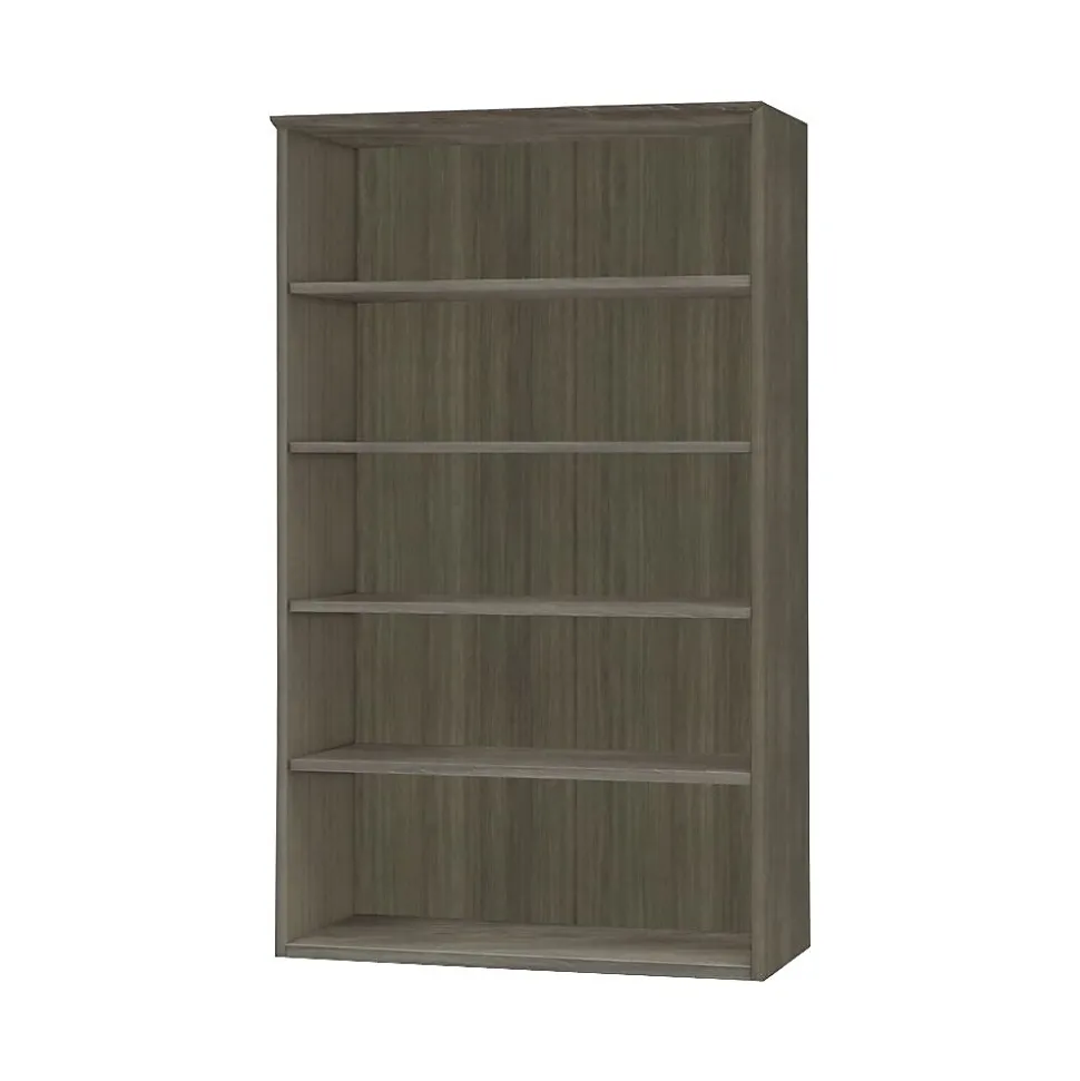Safco Medina Bookcase, Gray Steel, 5 Shelf, 68"H