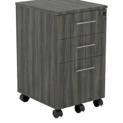 Safco Medina 3-Drawer Mobile Vertical File Cabinet, Letter Size, Lockable, 26.75"H x 15.5"W x 18"D, Gray (MNBBFLGS)