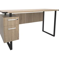 Safco Mirella SOHO 62"W Desk with Built-In Pedestal, Sand Dune (5513SDD)