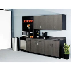 Safco® Modular Break Room Breakroom Wall Cabinet, Asian Night/Black, 30