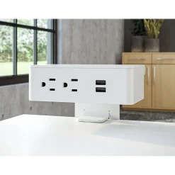 Safco Resi 2 Outlet Power Strip, White (RESUPU)