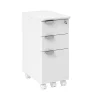 Safco Resi Ped 3-Drawer Mobile Vertical File Cabinet, Letter Size, Lockable, 26.54"H x 11.57"W x 19.02"D, White (RESPEDWH)