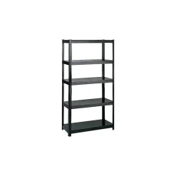 Safco 4-Shelf Powder-Coated Steel Stand Alone Shelving, 36", Black (5247BL)