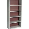 Safco Value Mate 5-Shelf 67"H Wood Bookcase, Gray (7173GR)