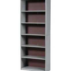 Safco ValueMate Economy 6-Shelf 80"H Steel Bookcase, Gray (7174GR)