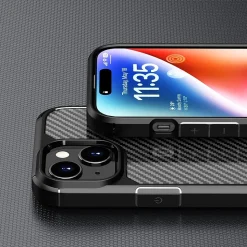 SaharaCase Anti-Slip MagSafe Phone Case for iPhone 15 Plus, Shock Absorbing, Black (CP00448)