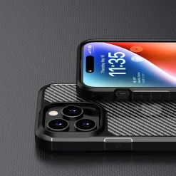 SaharaCase Anti-Slip MagSafe Phone Case for iPhone 15 Pro Max, Shock Absorbing, Black (CP00470)