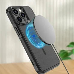 SaharaCase Armor MagSafe Phone Case for iPhone 15 Pro Max, Shock Absorbing, Black (CP00482)