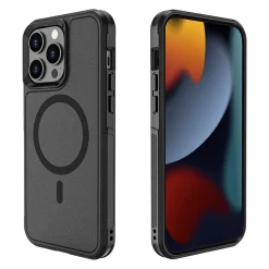 SaharaCase Armor Series Hard Shell Case, Tempered Glass Screen, Camera Protector for iPhone 15 Pro Max, Black (CP482ZD128ZD131)