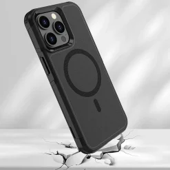 SaharaCase Armor Series Hard Shell Case, Tempered Glass Screen, Camera Protector for iPhone 15 Pro Max, Black (CP482ZD128ZD131)