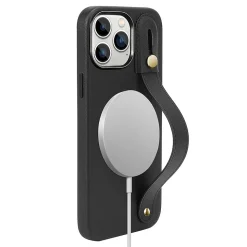 SaharaCase FingerGrip MagSafe Phone Case for iPhone 15 Pro, Shock Absorbing, Black (CP00465)