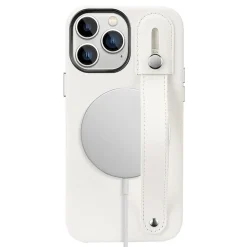 SaharaCase FingerGrip MagSafe Phone Case for iPhone 15 Pro, Shock Absorbing, White (CP00466)