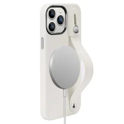 SaharaCase FingerGrip MagSafe Phone Case for iPhone 15 Pro, Shock Absorbing, White (CP00466)