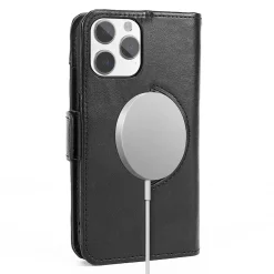 SaharaCase Folio Wallet MagSafe Phone Case for iPhone 15 Pro, Shock Absorbing, Black (CP00467)