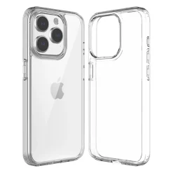 SaharaCase Hybrid-Flex Case with Glass Screen, Camera Protector for iPhone 15 Pro Max, Shock Absorbing, Clear (CP469ZD128ZD131)
