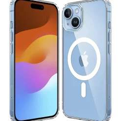 SaharaCase Hybrid-Flex Hard Shell MagSafe Phone Case for iPhone 15 Plus, Shock Absorbing, Clear (CP00450)