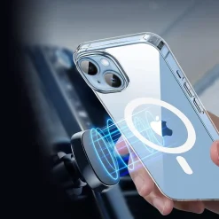 SaharaCase Hybrid-Flex Hard Shell MagSafe Phone Case for iPhone 15 Plus, Shock Absorbing, Clear (CP00450)