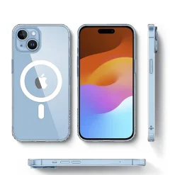 SaharaCase Hybrid-Flex Hard Shell MagSafe Phone Case for iPhone 15, Shock Absorbing, Clear (CP00441)