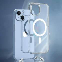 SaharaCase Hybrid-Flex Hard Shell MagSafe Phone Case for iPhone 15, Shock Absorbing, Clear (CP00441)