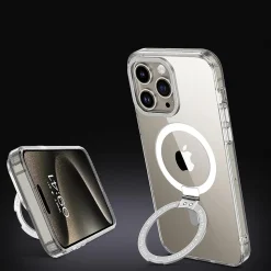 SaharaCase Hybrid-Flex Kickstand MagSafe Phone Case for iPhone 15 Pro Max, Shock Absorbing, Clear (CP00473)