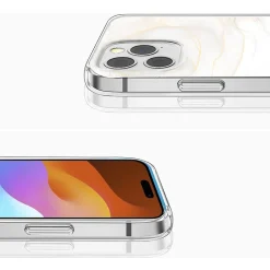 SaharaCase MagSafe Phone Case for iPhone 15 Pro Max, Shock Absorbing, White Marble (CP00476)