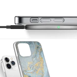 SaharaCase MagSafe Phone Case for iPhone 15 Pro Max, Shock Absorbing, Blue Marble (CP00475)