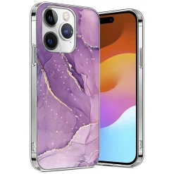 SaharaCase MagSafe Phone Case for iPhone 15 Pro, Shock Absorbing, Purple Marble (CP00461)