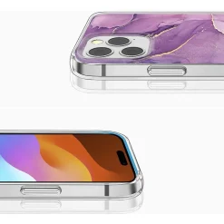 SaharaCase MagSafe Phone Case for iPhone 15 Pro, Shock Absorbing, Purple Marble (CP00461)