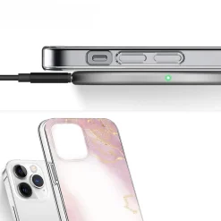 SaharaCase MagSafe Phone Case for iPhone 15 Pro, Shock Absorbing, Pink Marble (CP00464)