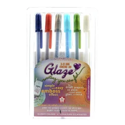 Sakura Gelly Roll Glaze Pens, 0.7 mm, Assorted Colors, 6 Pens/Set, 2 Sets/Pack (74720-PK2)