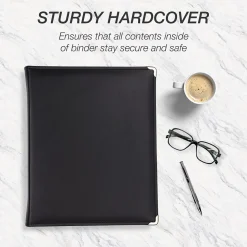 Samsill Classic Collection Vinyl Padfolio, Black (15250)
