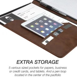 Samsill Faux Leather Padfolio, Tan/Brown (SAM71656)