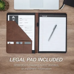 Samsill Faux Leather Padfolio, Tan/Brown (SAM71656)