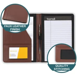 Samsill Junior Leather Portfolio Case, Tan (SAM71736)