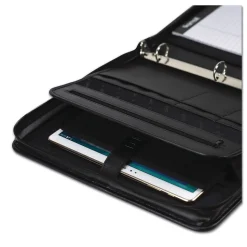 Samsill Professional Faux Leather Portfolio Case with Zipper Closure, Black (SAM15650)