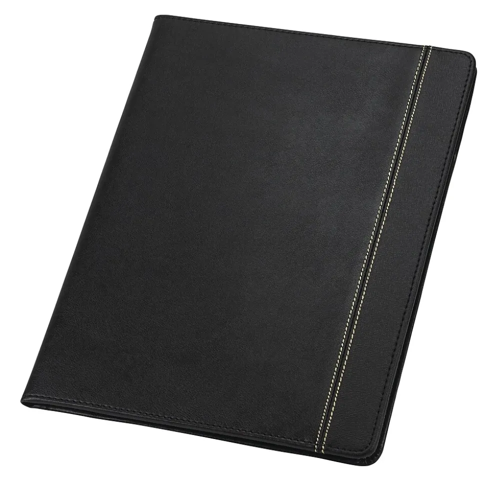 Samsill Slimline Vinyl Padfolio, Black (71220)