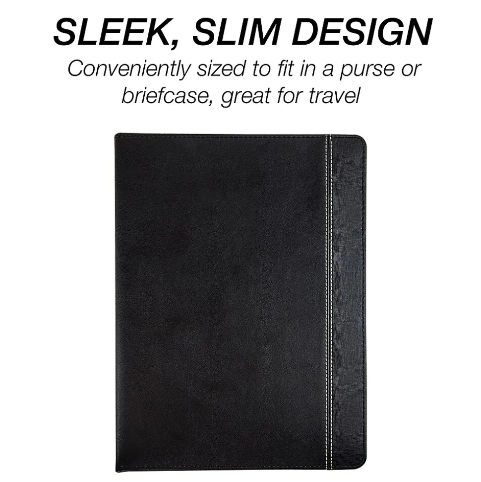Samsill Slimline Vinyl Padfolio, Black (71220)