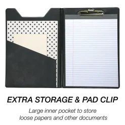 Samsill Value Series Faux Leather Padfolio/Notepad, Black (71410)