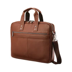 Samsonite Classic Leather Slim Briefcase, Cognac (126038-1221)