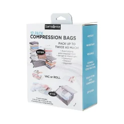 Samsonite 12-Piece Plastic Travel Pouch Set, Waterproof, Clear (51714-1212)